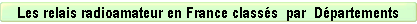 Les relais francais classés par Départements